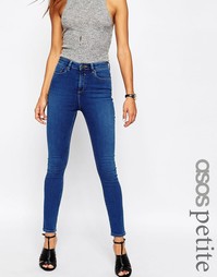 Джинсы скинни с завышенной талией ASOS PETITE Ridley - Умеренный синий