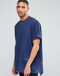 Удлиненный оversize-свитшот цвета индиго ASOS - Синий