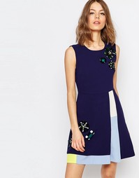 Темно-синее платье-трапеция Sportmax Code - 004 navy