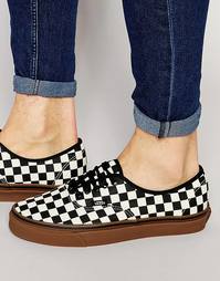 Кеды с шахматным принтом Vans Authentic V4MKIBB - Черный