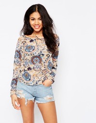 Топ с принтом пейсли Glamorous - Stone paisley chiffo