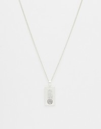 Серебряное ожерелье с подвеской-жетоном и логотипом Chained &amp; Able