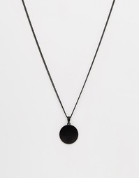 Черное матовое ожерелье с медальоном-логотипом Chained &amp; Able - Черный