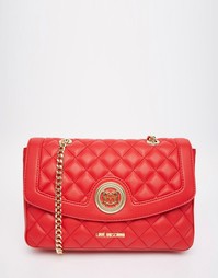 Красная стеганая сумка на плечо Love Moschino - Красный