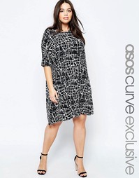 Платье-футболка с принтом ASOS CURVE - Мульти