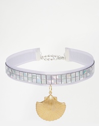 Ожерелье-чокер с ракушкой Suzywan - Фиолетовый