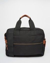 Черная нейлоновая сумка-сэтчел с карманом спереди ASOS - Черный