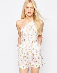 Ромпер на одно плечо с вышивкой ASOS - Мульти