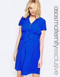 Платье-рубашка для беременных с драпировкой спереди ASOS Maternity