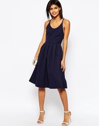 Сетчатое платье макси с перекрестной спинкой ASOS - Темно-синий