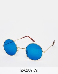 Круглые солнцезащитные очки Hindsight Vintage Kendall - Золотой