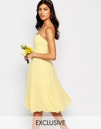 Платье миди для выпускного TFNC WEDDING - Пастельно-желтый