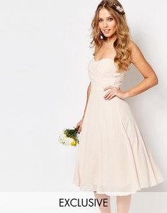 Платье миди для выпускного TFNC WEDDING - Телесный