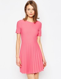 Фактурное платье мини со складками ASOS - Розовый