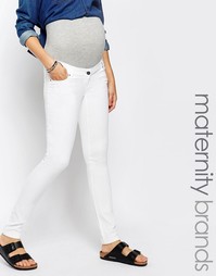 Белые облегающие джинсы Mamalicious - Белый Mama.Licious