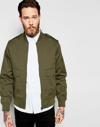 Куртка-пилот цвета хаки в стиле милитари с карманами ASOS MA1 - Хаки