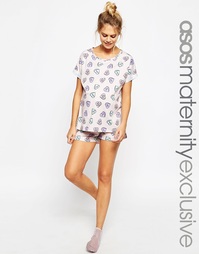 Пижамный комплект для беременных с шортами ASOS Maternity - Мульти
