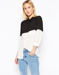 Блузка колор блок ASOS - Черный