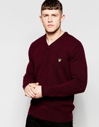 Джемпер из овечьей шерсти с V‑образным вырезом Lyle &amp; Scott - Красный