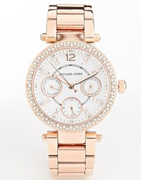 Часы цвета розового золота с хронографом Michael Kors Parker MK5616