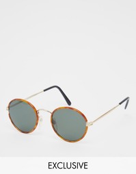 Круглые солнцезащитные очки Reclaimed Vintage Graham - Черепаховый