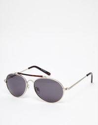 Серебристые круглые солнцезащитные очки AJ Morgan Avenger - Серебряный