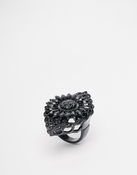 Коктейльное кольцо с овальным камнем ASOS - Черный