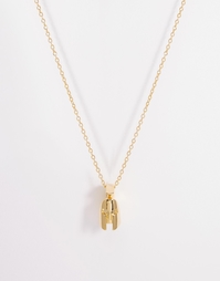 Позолоченное ожерелье с подвеской ASOS - Золотой
