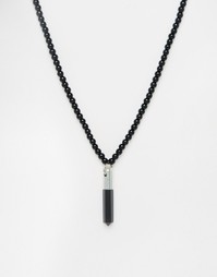 Ожерелье из бусин с черным агатом Lovebullets - Черный