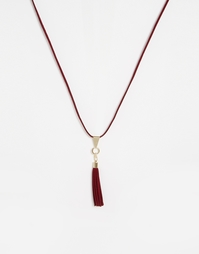 Ожерелье с кисточкой и треугольником ограниченной серии - Красный Asos