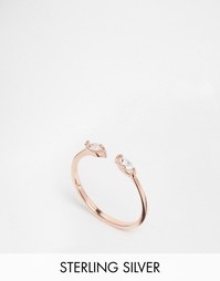 Серебряное кольцо с камнем и покрытием из розового золота ASOS