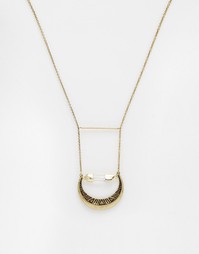 Ожерелье с полумесяцем и камнем ASOS - Золотой
