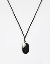 Ожерелье с солдатским жетоном Diesel - Черный