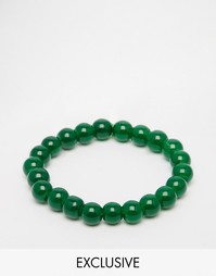 Зеленый браслет из бусин Reclaimed Vintage Lava - Зеленый