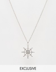 Серебристое ожерелье со штурвалом Reclaimed Vintage - Серебряный