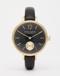 Часы с черным кожаным ремешком Daisy Dixon Chrono - Черный
