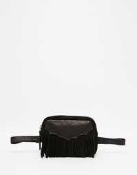 Кожаная сумка-кошелек на пояс в стиле вестерн ASOS - Черный