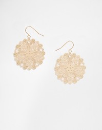 Серьги с филигранными подвесками-дисками ASOS - Золотой