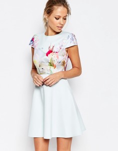 Короткое приталенное платье Ted Baker Hanging Gardens - Мятный