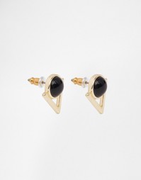 Серьги-гвоздики с драгоценным камнем ASOS - Золотой