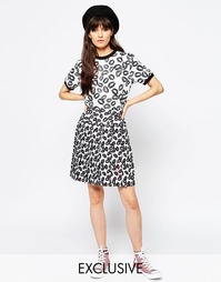 Юбка-килт с принтом губ Le Kilt for ASOS
