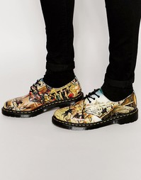 Ботинки с 3 люверсами и принтом Dr Martens D'Antonio - Черный