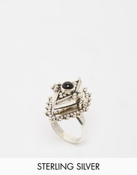 Кольцо с полудрагоценным камнем ониксом Rock N Rose Venus - Серебряный