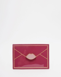 Пурпурная визитница Lulu Guinness - Фуксиево-красный