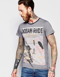 Футболка в микрополоску с принтом Wrangler Ocean Ride