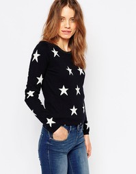 Трикотажный джемпер со звездами Maison Scotch - Черный1