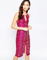 Платье миди с камнями Virgo's Lounge Adrianna - Розовый