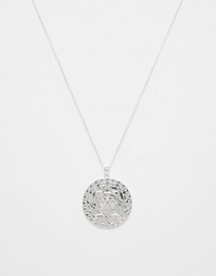 Броское ожерелье с гравированной подвеской-монетой Orelia - Золотой