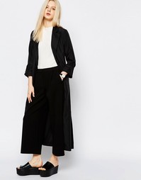 Мягкое драпированное пальто Monki - Черный
