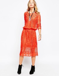 Кружевное платье Free People Luna - Красный